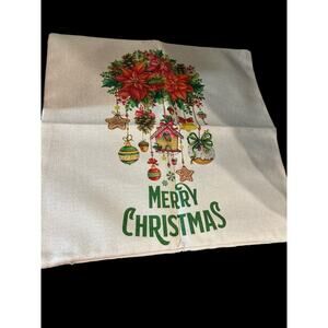 Christmas Pillow Cover 18x18 Merry Christmas Decoration Holiday Poinsettia